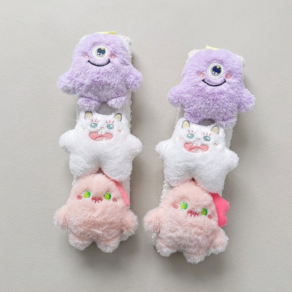 Car seatbelt shoulder pads, wear-resistant clothes, plush plush plush figures, car safety belt protective covers, cute monster girls - Detail Top