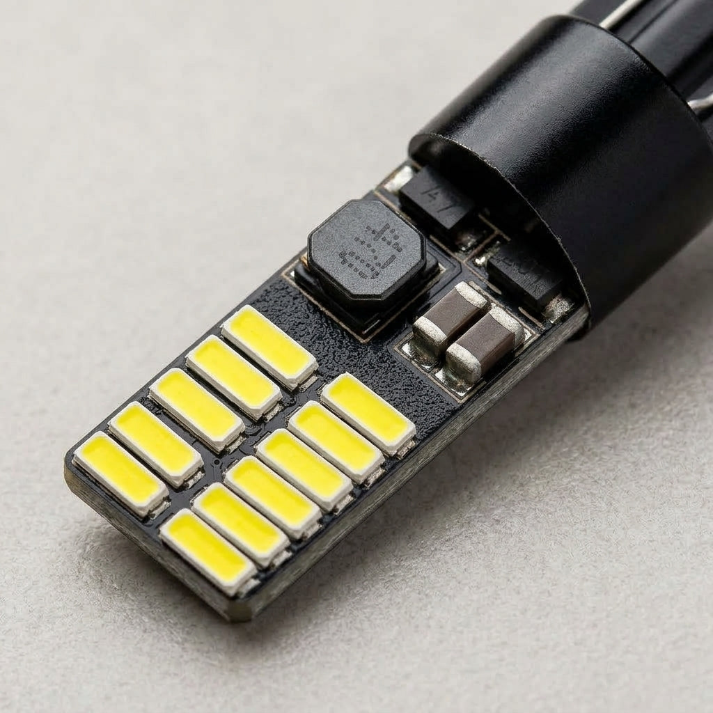 Car LED reading light T10 4014 bead high-brightness focused car instrument light 24SMD decoding small light - Detail Top