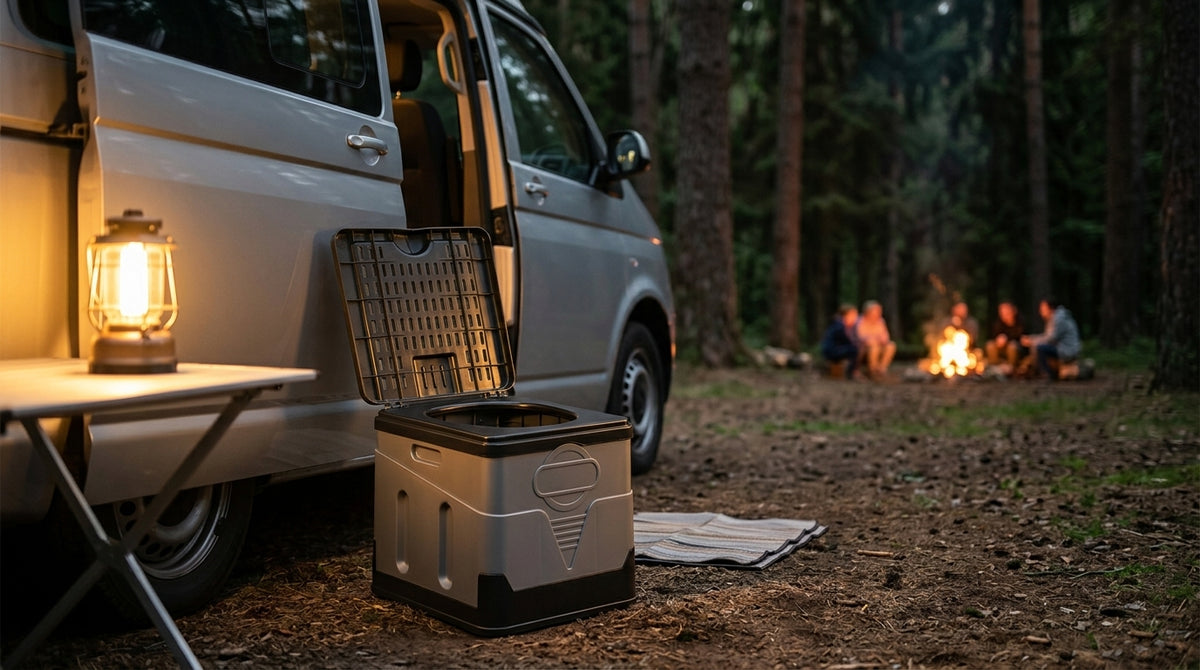 [In Stock Wholesale] Foldable Toilet, Foldable Portable Toilet, Outdoor Camping Van-mounted Toilet, Emergency Toilet - Evening Camp