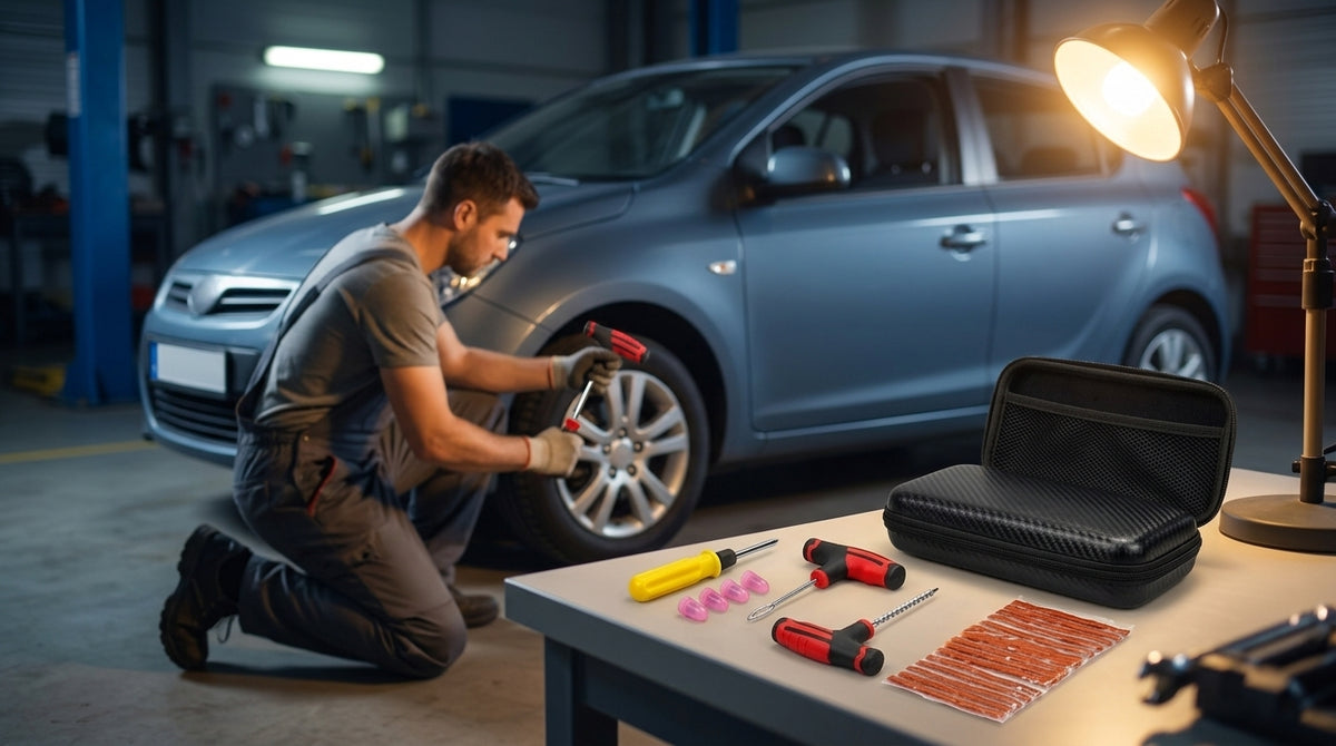 Tire Repair Tool Kit - Universal Car Emergency Set - Evening Garage