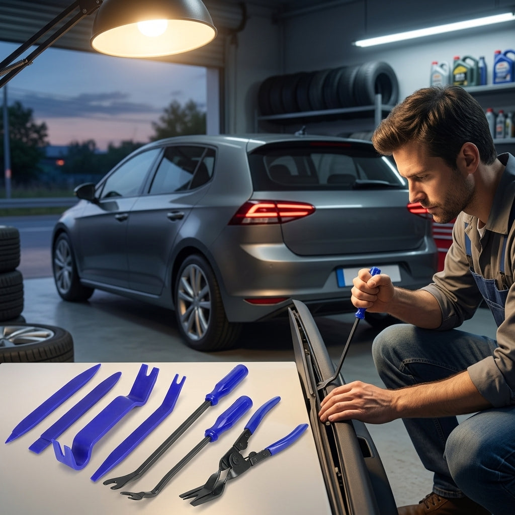 5 pieces, 6 pieces, 7-piece set, car panel car door audio system decoration modification tool, clip screwdriver, pliers, disassembly 3 pieces - Evening Garage