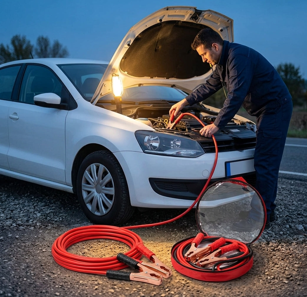 Car battery dasher wire 600A car starter crosser wire connected to battery pure copper emergency rescue line ignition wire - Evening Garage