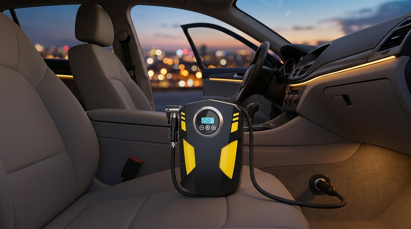 Car air pump digital display portable electric 12v tire inflator multi-function vehicle car air pump - Lifestyle Night