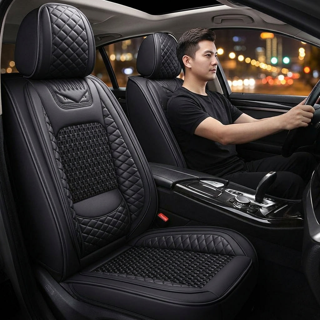 Cross-border foreign trade all-season dedicated seat cover full-coverage car seat cover leather seat cover summer ice silk seat cushion - Lifestyle Night