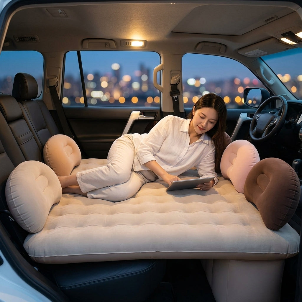 Car inflatable bed car rear sleeping pad mattress car sleeping artifact car rear rear seat folding travel bed - Lifestyle Night