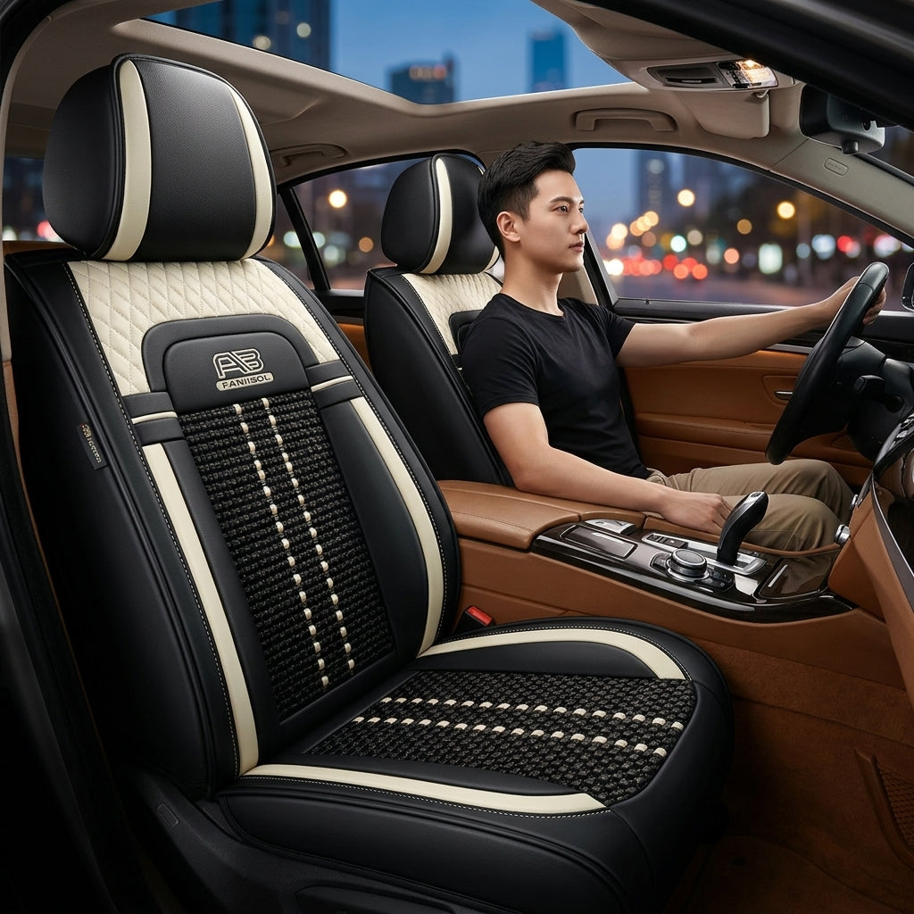 Car seat cushion new all-enclosed special seat cover four seasons universal leather seat cover summer ice silk cartoon seat cushion cover - Lifestyle Night