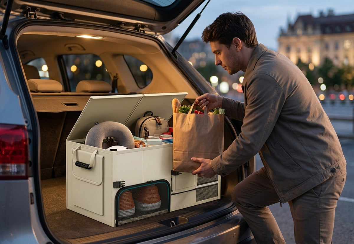 Car storage boxes can be folded and stored, practical multifunctional trunk storage boxes for cars, wholesale - Lifestyle Night