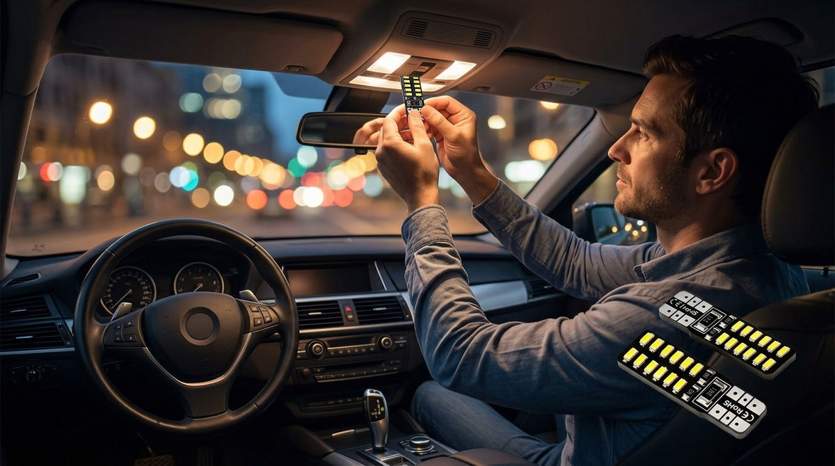 Car LED Light Decoding CANBUS T10 3014 24SMD Width Indicator Light In-Car Reading Light Small Plug Bulb - Lifestyle Night