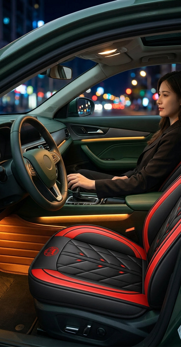 Seat Cushion Cover - Five-Seater All-Season Leather - Lifestyle Night