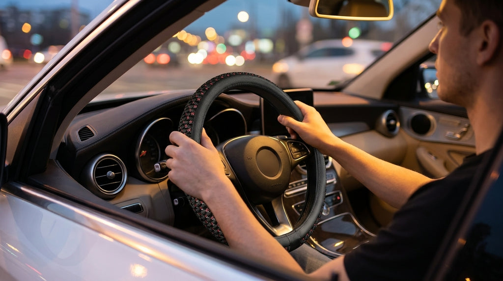 Factory direct sales of Ice Silk breathable non-slip steering wheel covers, all-season universal car handlebar covers, cross-border e-commerce Amazon - Lifestyle Night
