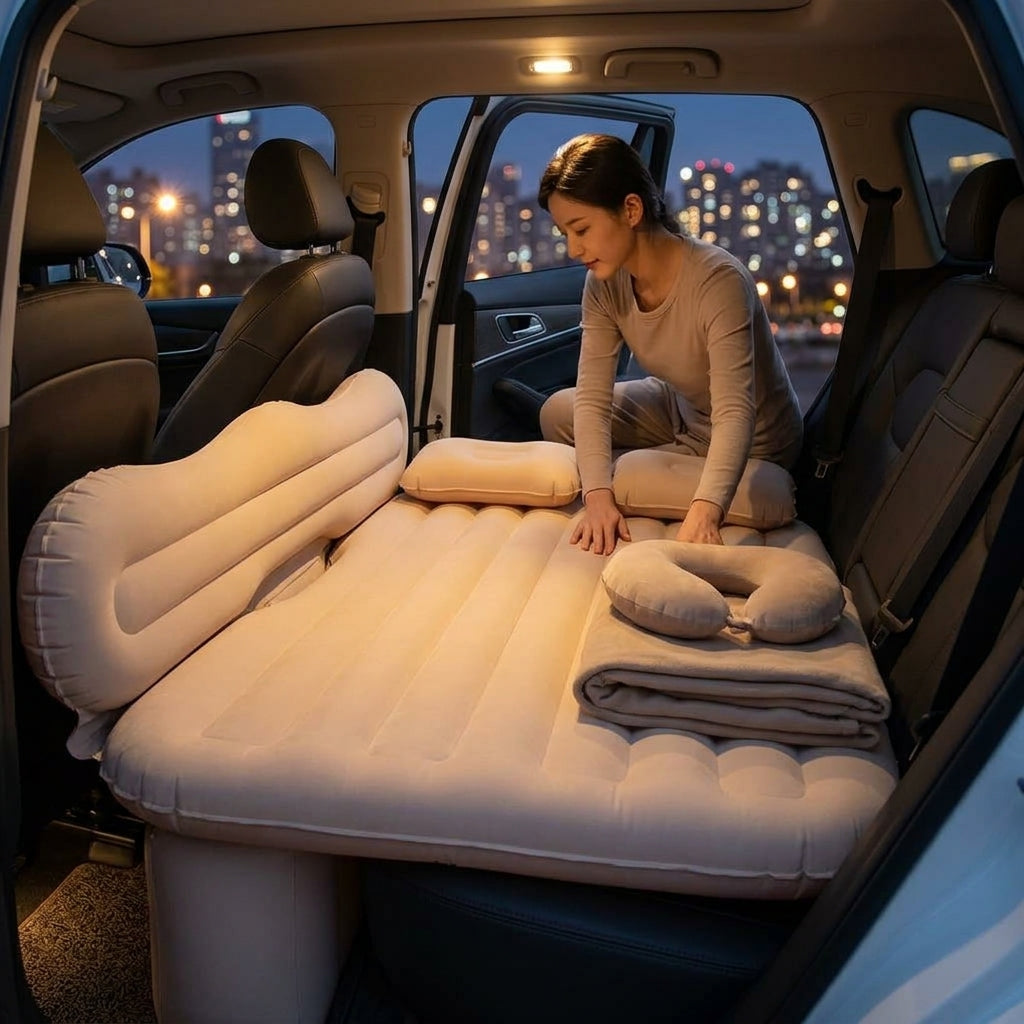 Car inflatable mattress, rear seat sleeping mat, multifunctional travel mattress, thickened inflatable mattress for SUVs and sedans - Lifestyle Night