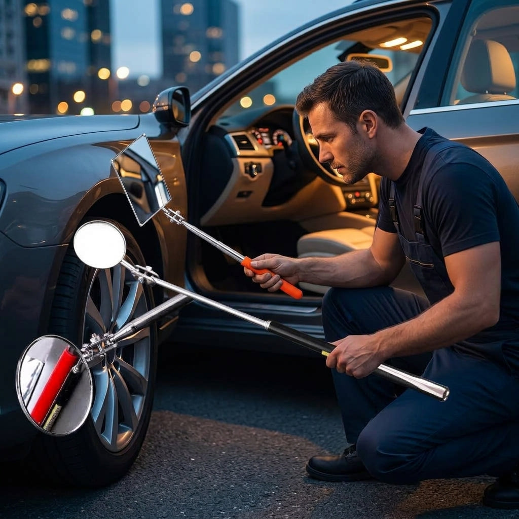 Universal telescopic folding inspection mirror, car bottom inspection mirror, chassis mirror, pipe endoscope, and automotive chassis mirror - Lifestyle Night