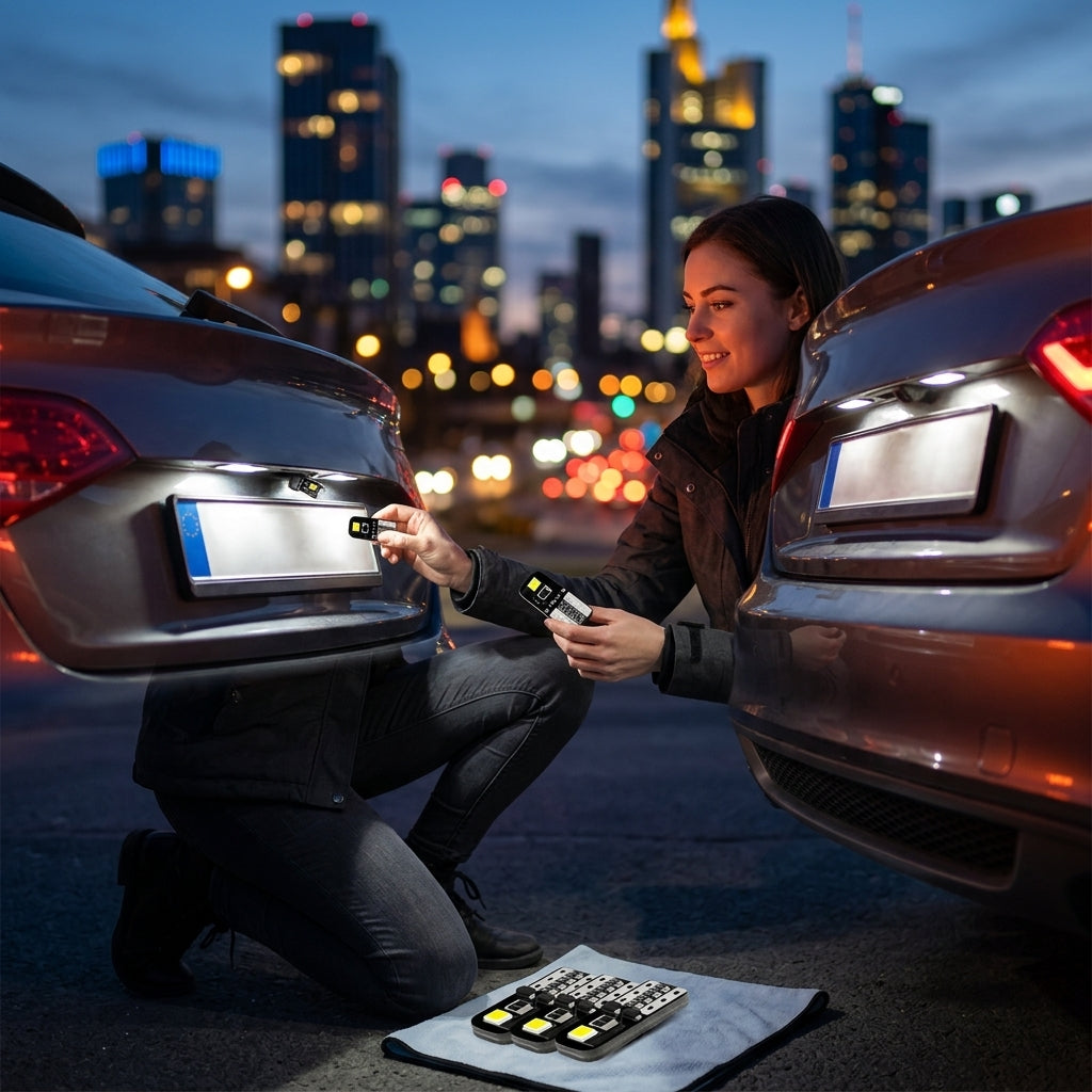Cross-border explosive decoding high-brightness car LED width indicator light reading light T10 2835 2SMD license plate light W5W - Lifestyle Night