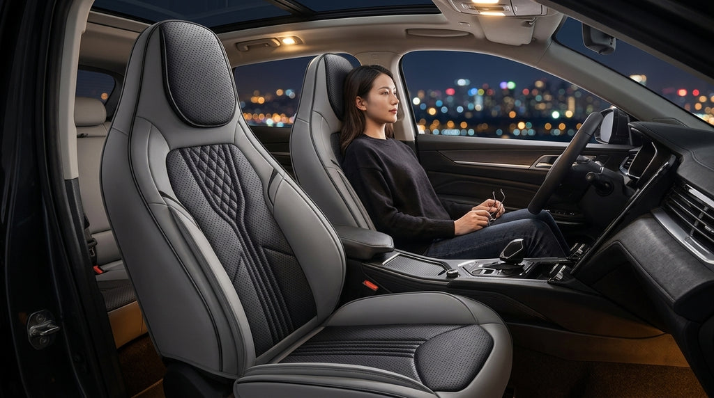 3D Nappa leather car full-coverage integrated headrest cover, all-season universal sports seat cover, leather seat cushion manufacturer wholesale - Lifestyle Night