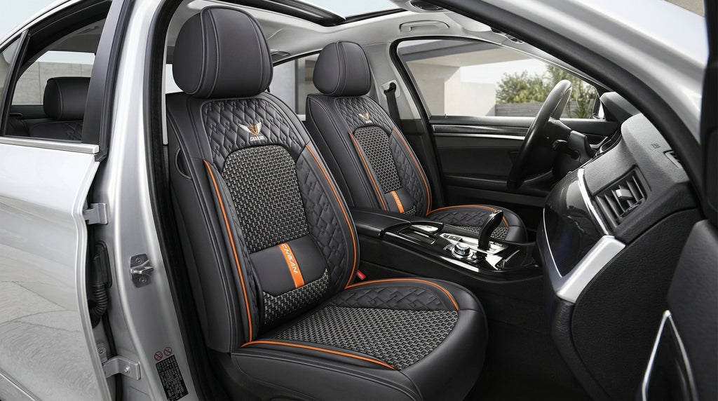 The 2025 new lumbar Napa leather ice silk car seat cushion is suitable for all seasons - Interior Placement