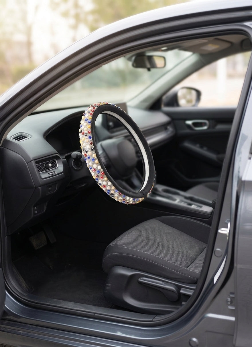 Steering Wheel Cover with Ceramic Ice Beads - Interior Placement