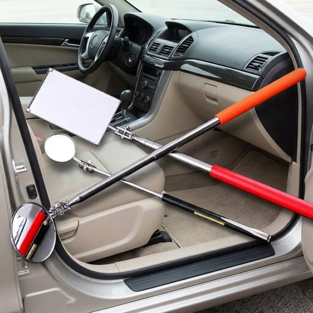 Universal telescopic folding inspection mirror, car bottom inspection mirror, chassis mirror, pipe endoscope, and automotive chassis mirror - Interior Placement