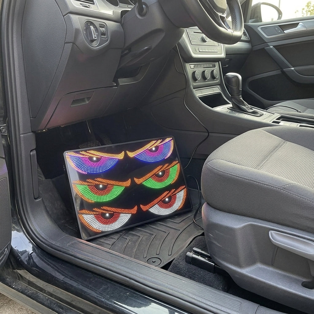 Cross-border car dynamic devil's eye LED warning light, truck truck truck eye light dynamic display light - Interior Placement