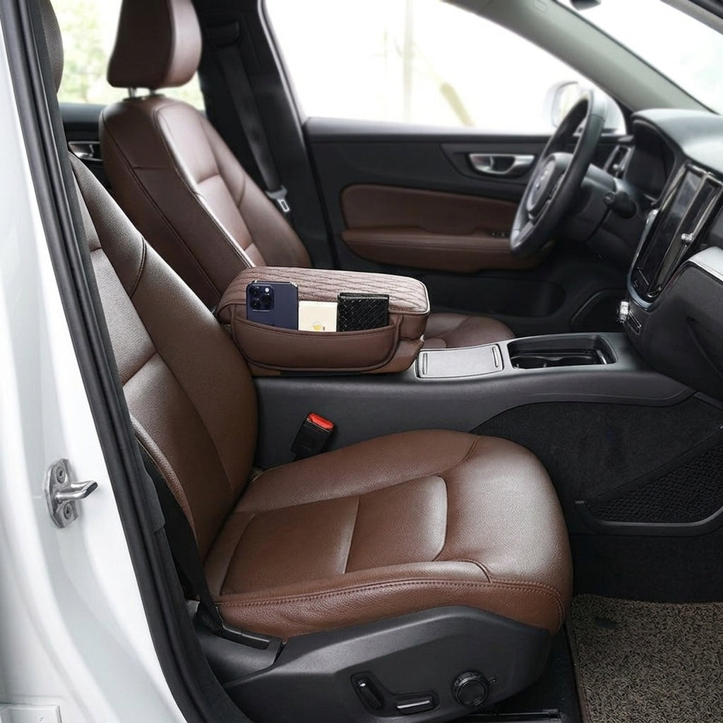 Manufacturer cross-border direct sales of dual-sided pocket-style car armrest box mats, universal hand and center height increasers - Interior Placement
