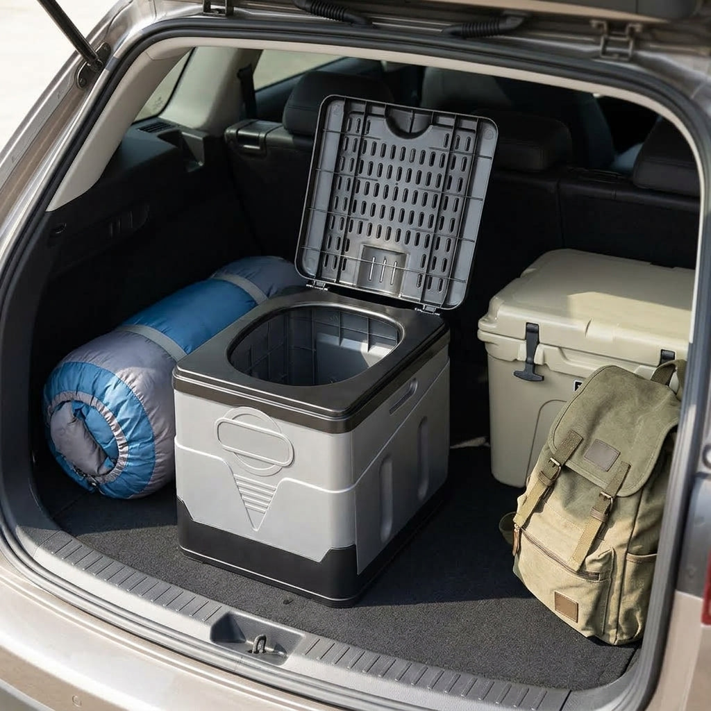 [In Stock Wholesale] Foldable Toilet, Foldable Portable Toilet, Outdoor Camping Van-mounted Toilet, Emergency Toilet - Packed In Boot