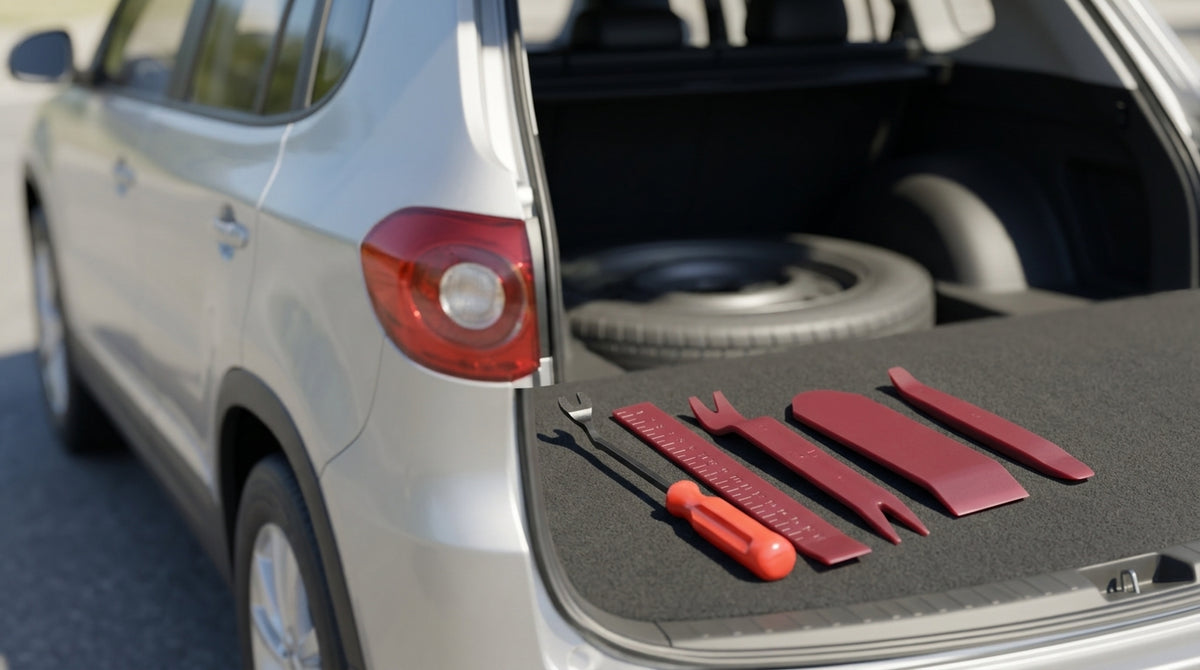 Car audio disassembly tools, plastic interior door panel pry plate, snap screwdriver, 5-piece set with glue buckle, 6-inch screwdriver - Packed In Boot