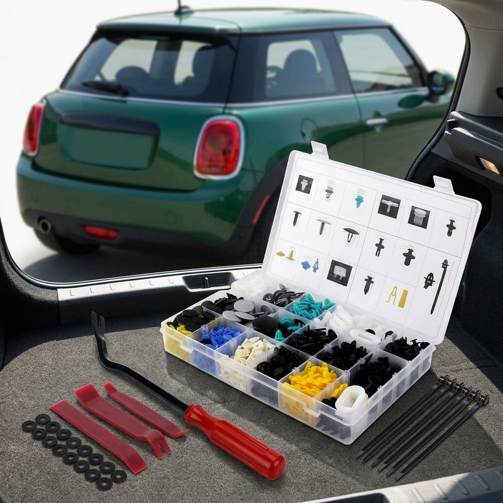 Car Buckle Assortment Set - 17 Types Universal - Packed In Boot