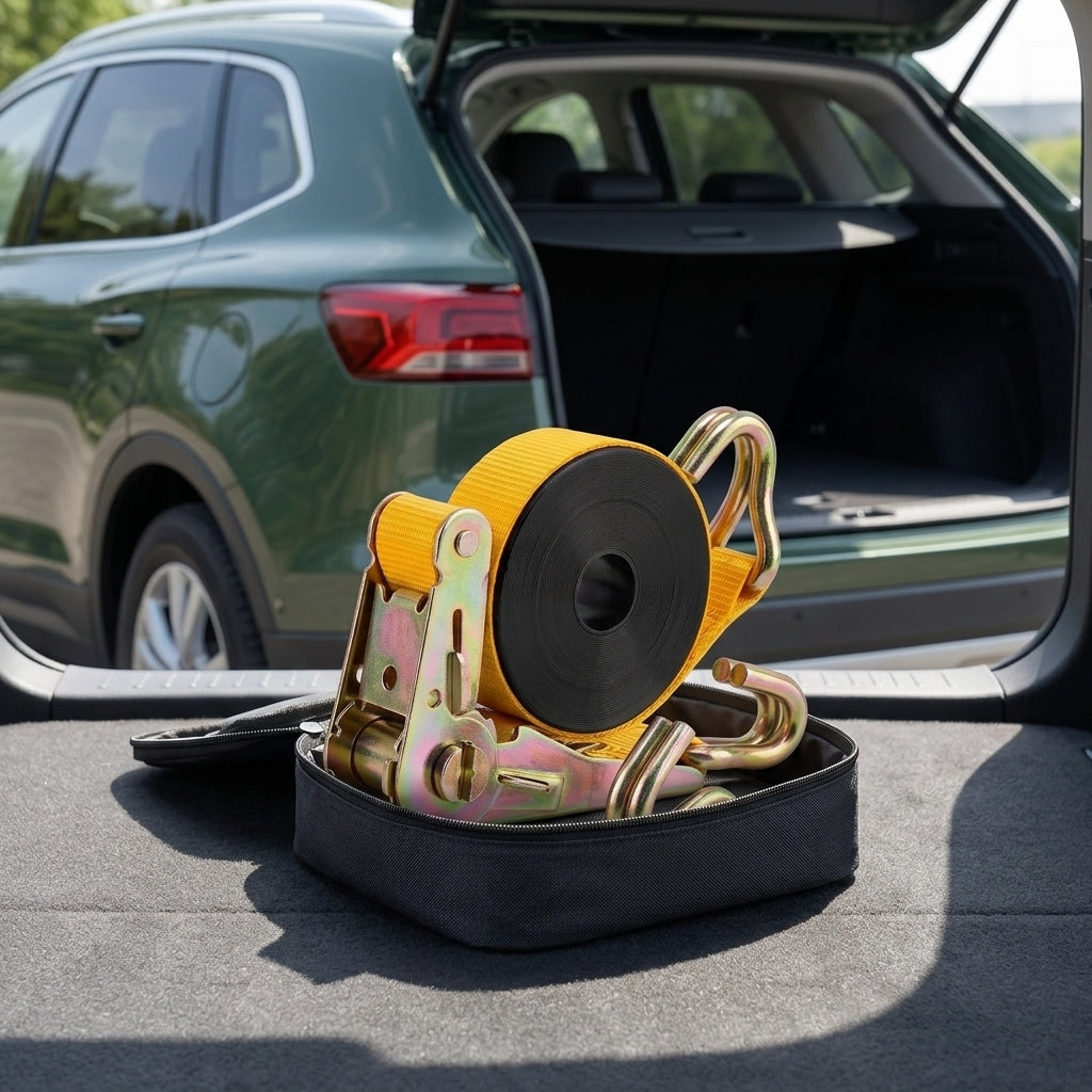Ratchet Tie-Down Strap 5m x 25mm 500kg - Packed In Boot
