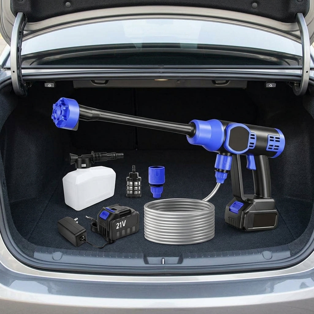 Brushless electric car wash high-pressure water gun, multifunctional handheld portable car wash washer, water nozzle for household plant watering - Packed In Boot
