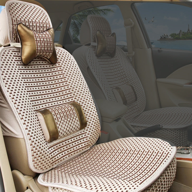 Car seat cushion all-season universal ice silk summer seat cushion full enveloping seat cover car interior seat cushion five seat cover cushion