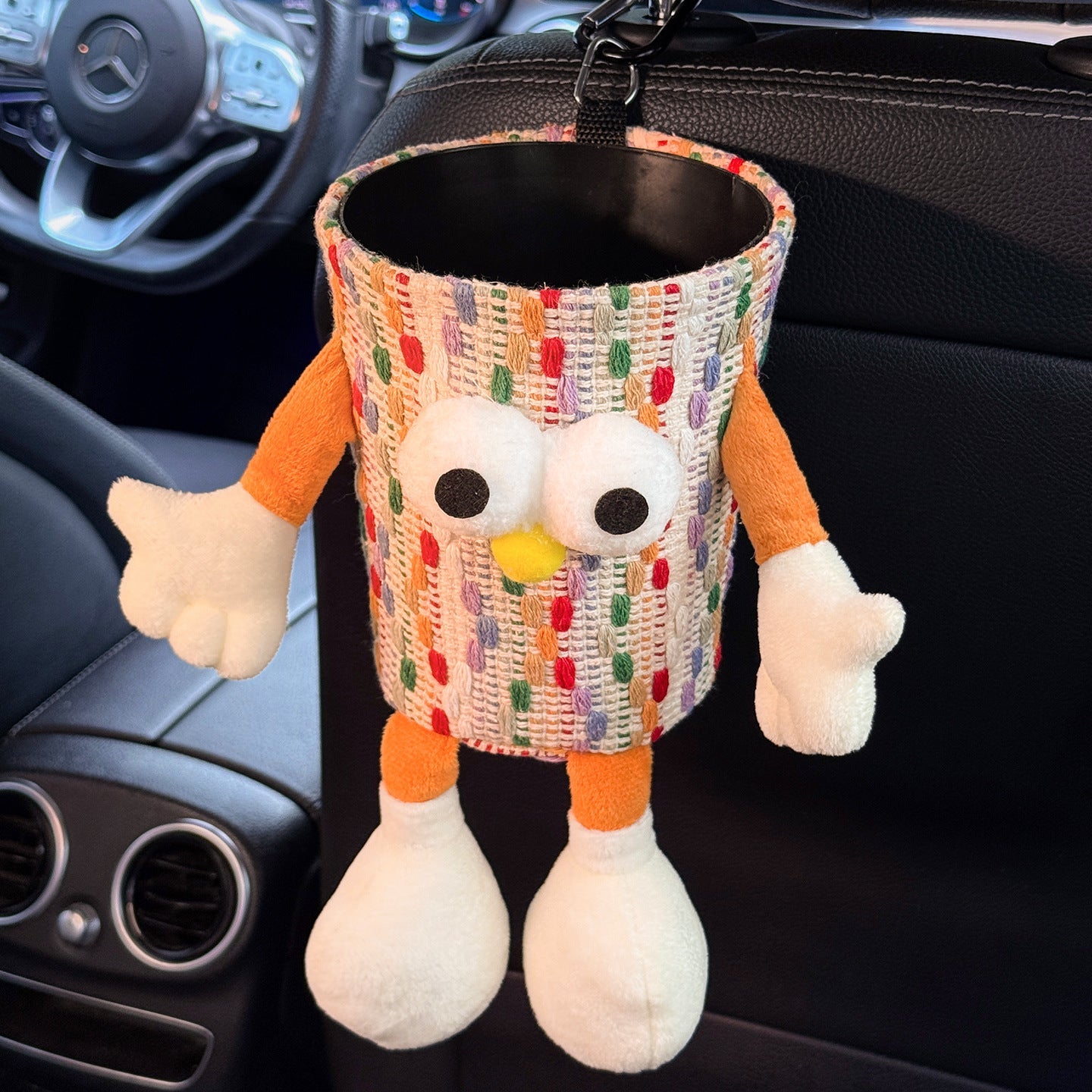 Car tissue box, cute plush toy hand, foot car, in-car tissue hanging bag, high-end practical car armrest box tissue box