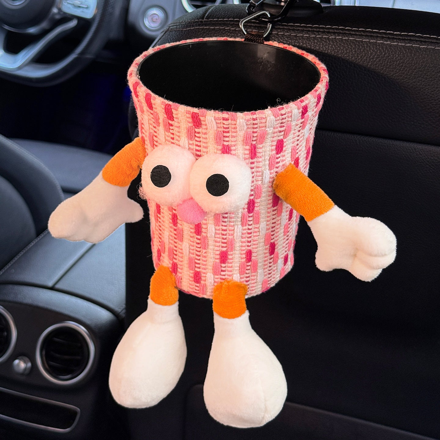 Car tissue box, cute plush toy hand, foot car, in-car tissue hanging bag, high-end practical car armrest box tissue box