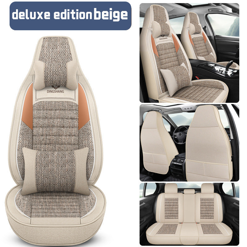 25 years new linen split head car seat cushion four seasons universal seat cover original piece drop shipping cross-border wholesale