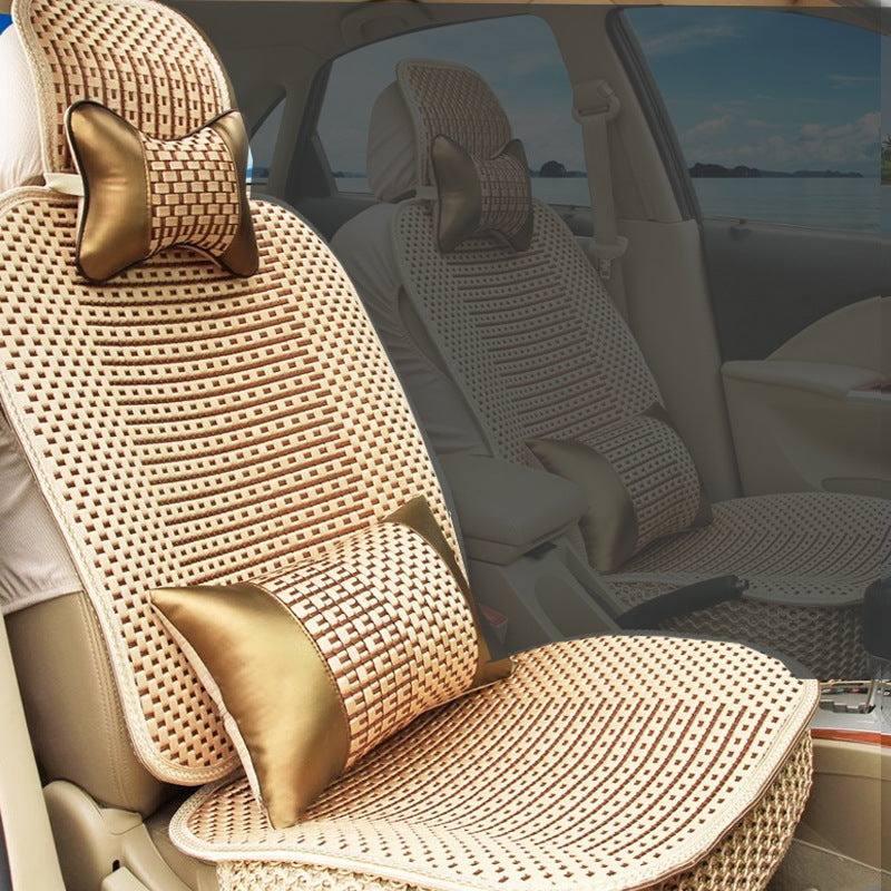 Car seat cushion all-season universal ice silk summer seat cushion full enveloping seat cover car interior seat cushion five seat cover cushion