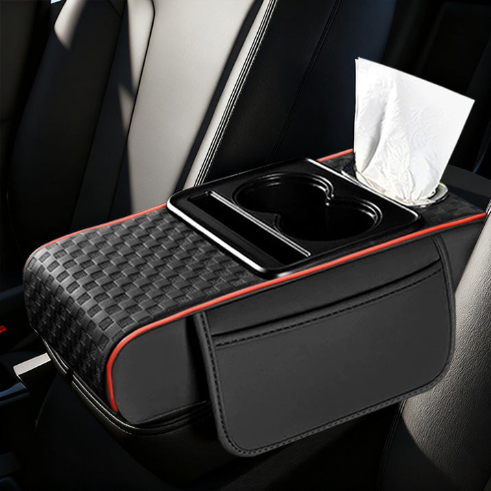 Armrest box raised pad, car cup holder, tissue box (Huotong Global · Light Custom) universal microfiber leather