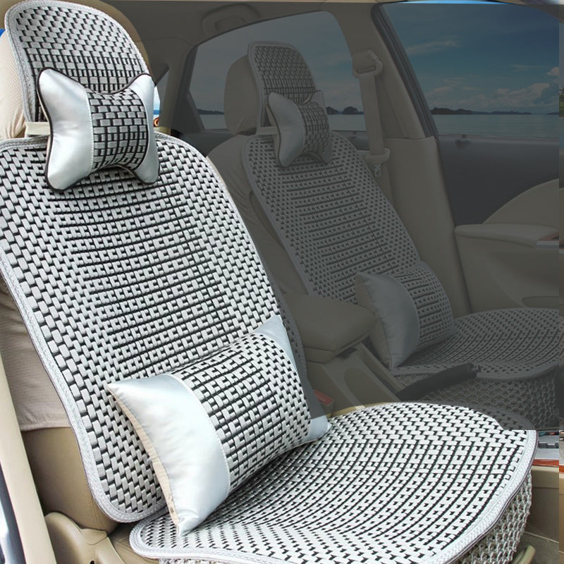 Car seat cushion all-season universal ice silk summer seat cushion full enveloping seat cover car interior seat cushion five seat cover cushion