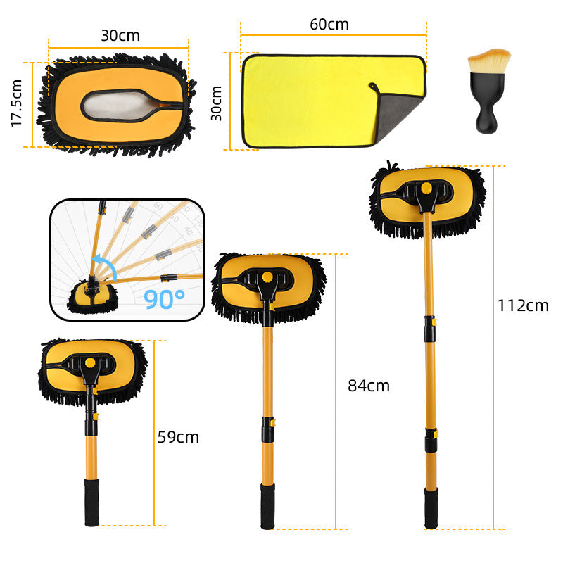 Car Wash Mop Retractable Bending Rod, Car Special Mop, Injury Resistant Car Car Wash Brush, Cleaning Tools, Car Cleaning Tools, Car Polishing Artifact