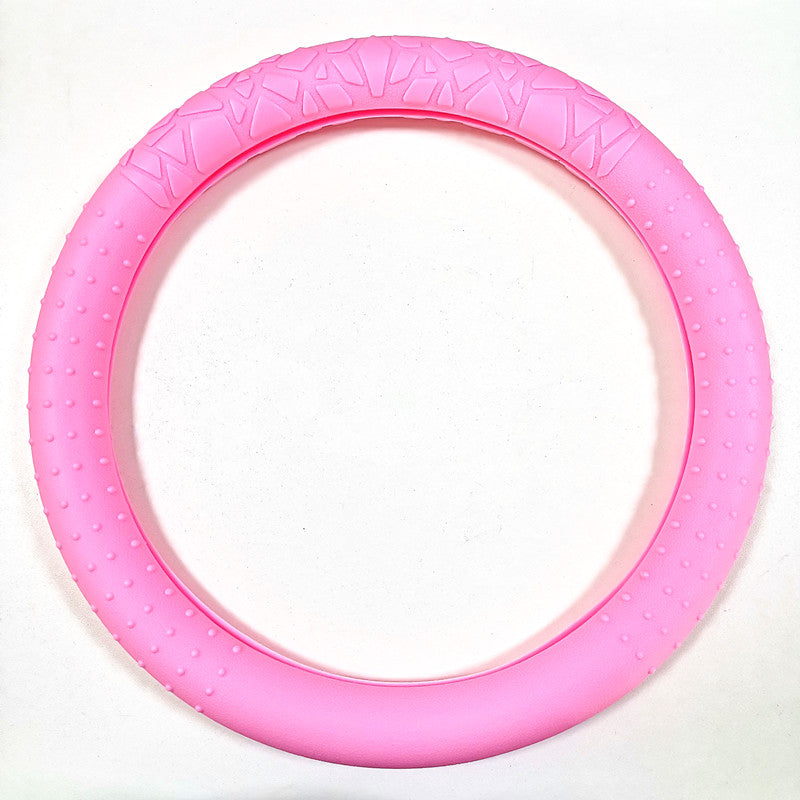 Cross-border geometric pattern non-slip silicone steering wheel cover, car D-round universal elastic particle sun-protection thickened handlebar cover