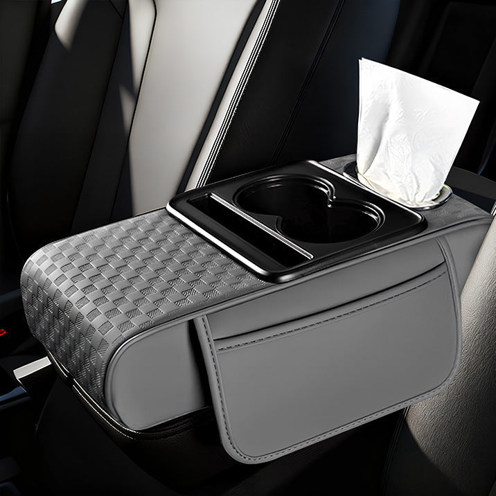 Armrest box raised pad, car cup holder, tissue box (Huotong Global · Light Custom) universal microfiber leather