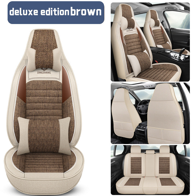 25 years new linen split head car seat cushion four seasons universal seat cover original piece drop shipping cross-border wholesale
