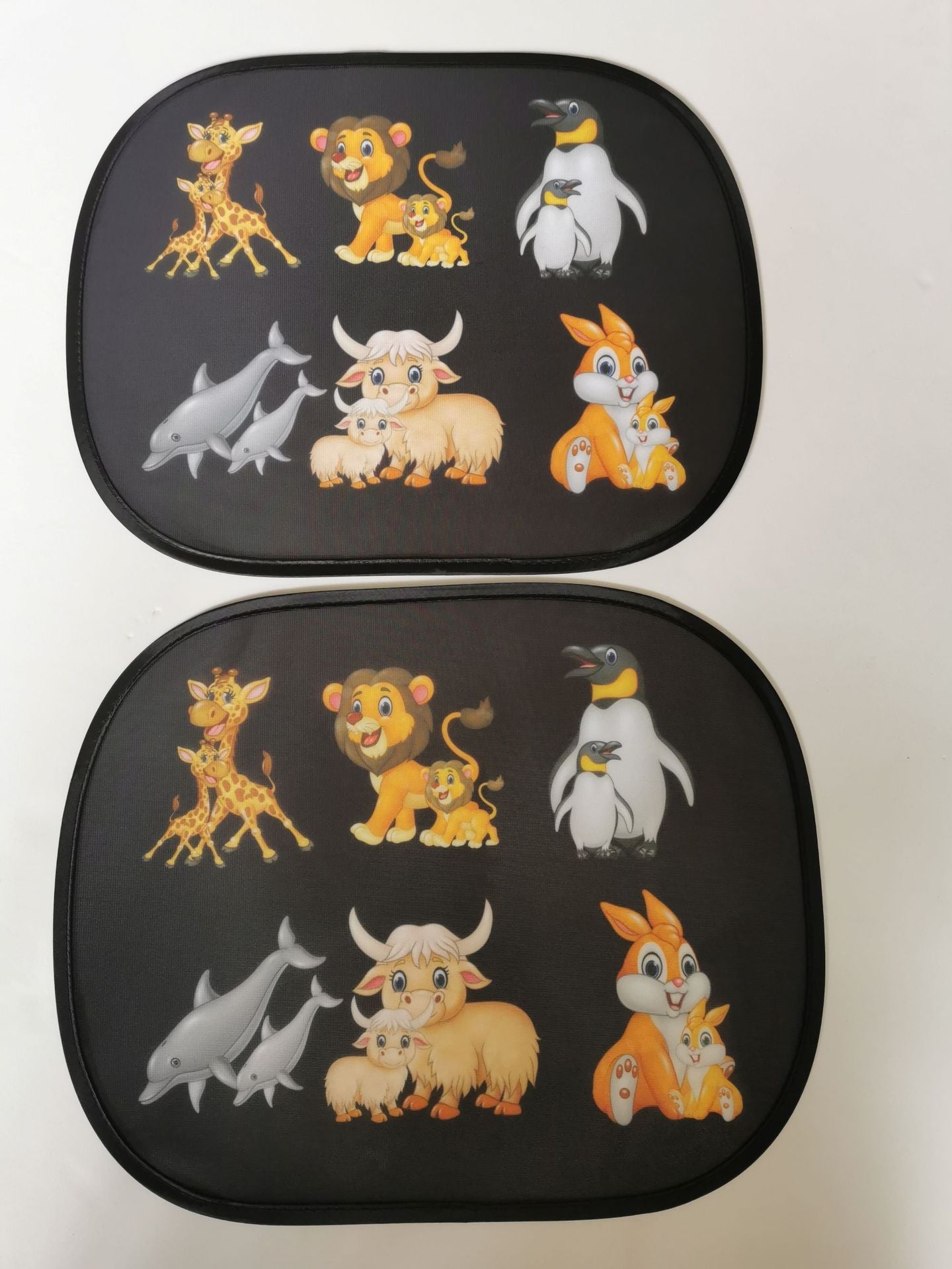 Car interior sun shield, side window heat insulation, sun protection static static sticker, sun shield, cartoon window film with logo printing