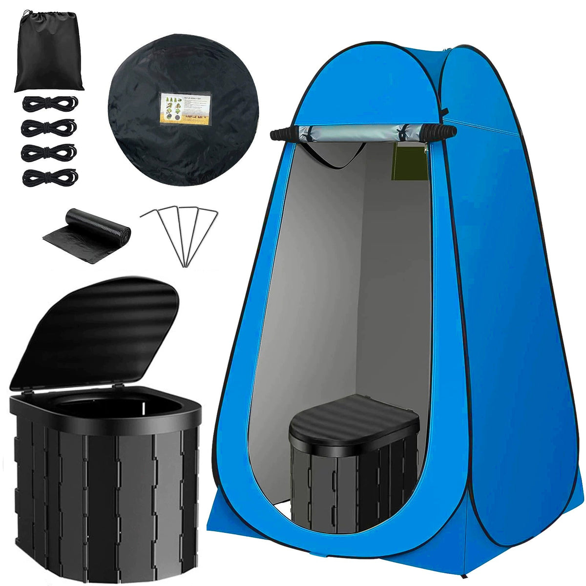 2025 Cross-border Hot Outdoor Shower Tent, Shower Bag, Toilet Combo, Changing Tent, Solar Drying Water Bag