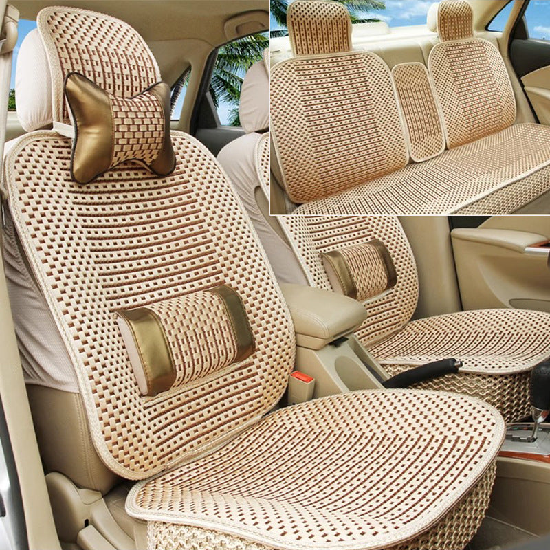Car seat cushion all-season universal ice silk summer seat cushion full enveloping seat cover car interior seat cushion five seat cover cushion