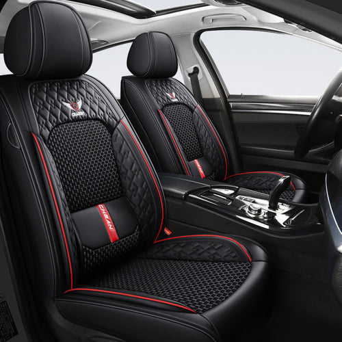 The 2025 new lumbar Napa leather ice silk car seat cushion is suitable for all seasons