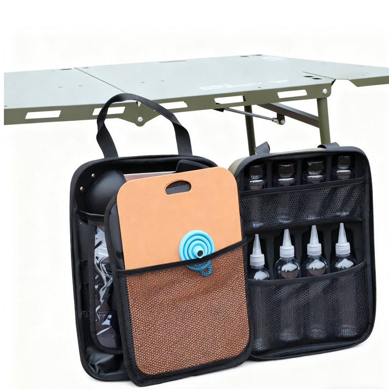 Outdoor portable seasoning knife set storage bag, camping and outdoor cooking bag, self-driving kitchen equipment set, EVA hard bag
