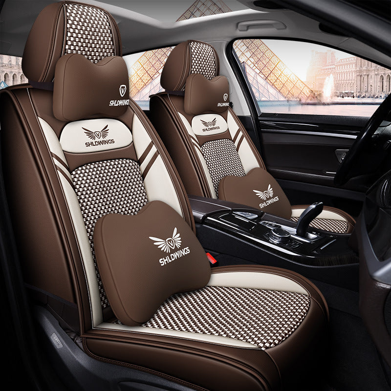 Full-coverage car seat covers for Napa leather car seat cushions, five-seat universal Ice Silk car seat cushions, all-season universal model wholesale