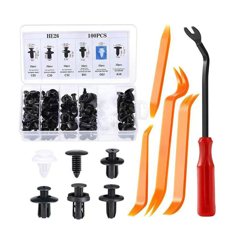 100PCS Box Car Snap Box 100PCS Combo Set Nylon Clip Bumper Universal Buckle