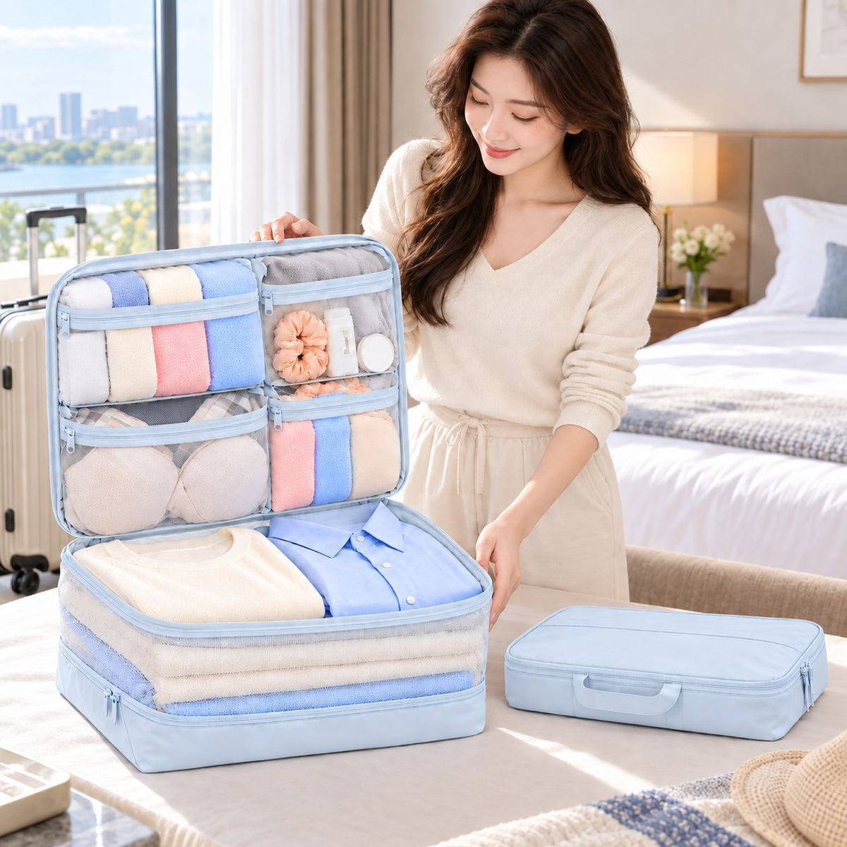 Travel Storage Bags, Five-in-One Compressible Set