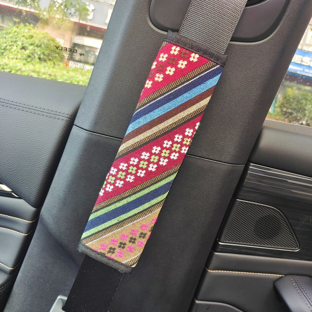 Steering wheel cover New national style old coarse cloth linen car steering wheel cover Personality trend car handle cover