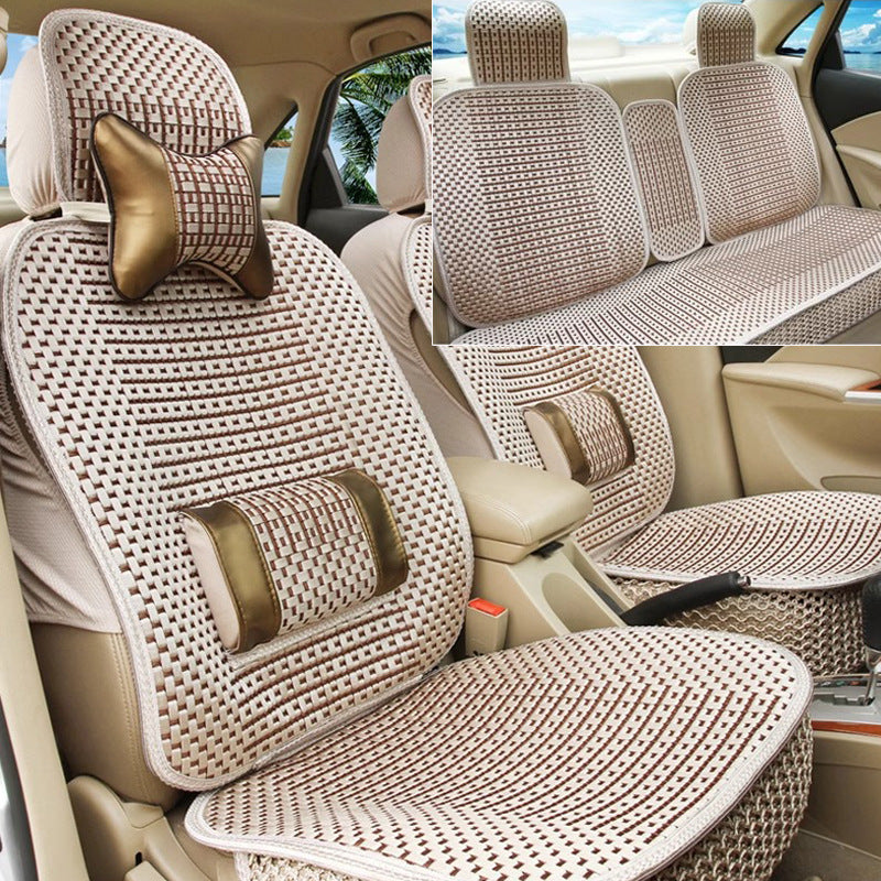 Car seat cushion all-season universal ice silk summer seat cushion full enveloping seat cover car interior seat cushion five seat cover cushion