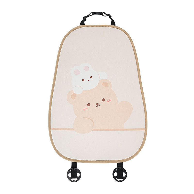 Car headrest, plush bow little bear pillow, comfortable neck pillow cushion, cute cartoon car interior lumbar support